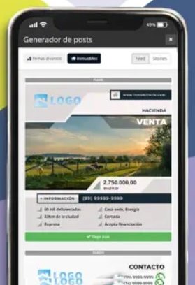 CRM 49 app screen: Real estate marketing on another level