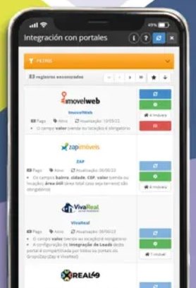 CRM 49 app screen: Portal integration