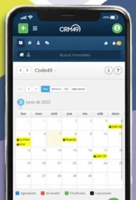 CRM 49 app screen: Agent calendar