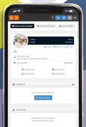 CRM 49 app screen: Information makes the difference